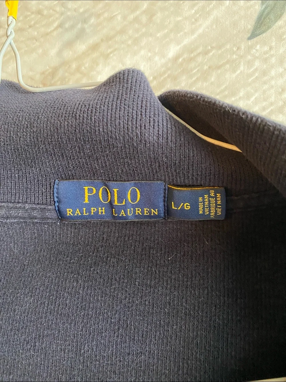 Polo by Ralph Lauren Navy 1/4 Zip-Up Mock Collar Sweater with Red Pony